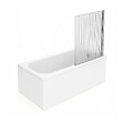 VILLEROY ET BOCH - Baignoire droite  Oberon quaryl 170 x 70 cm  + Pare bain droite AURYS Raywall chromé - vignette