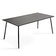 OVIALA - Ensemble table de jardin et 8 chaises en métal gris et vert forêt - Palavas - vignette