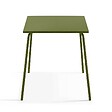 OVIALA - Table de jardin carrée en métal 70 cm 4 places vert kaki - Palavas - vignette