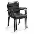 OVIALA - Ensemble table de jardin et 8 fauteuils en métal vert Kaki - Palavas - vignette