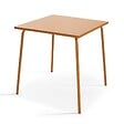 OVIALA - Table de jardin carrée en métal 70 cm 4 places caramel - Palavas - vignette