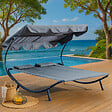 CONCEPT USINE - Transat avec pare-soleil 2 personnes gris ALOHA - vignette