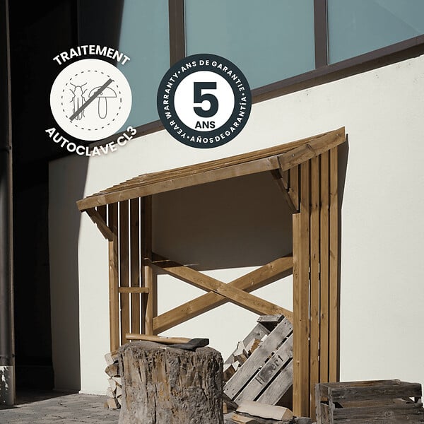CERLAND - MINI ABRI BUCHES BOIS 180X68X179CM - large