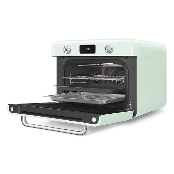 SMEG - Mini four combiné vapeur 1800w vert d'eau - COF01PGEU - large