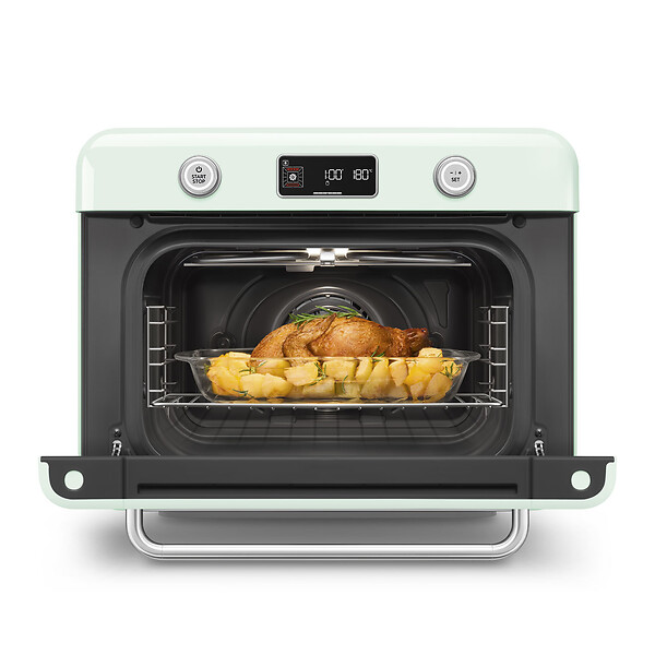 SMEG - Mini four combiné vapeur 1800w vert d'eau - COF01PGEU - large