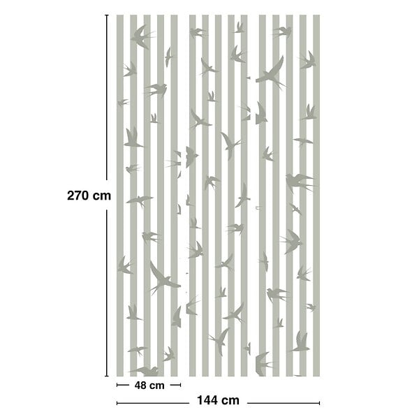 99DECO - Papier peint raccordable - Envolée - Vert - intissé : 150g/m² - 3 lés : 144x270cm - large