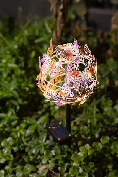 GALIX - Décoration lumineuse solaire Métal : Nuée de Papillons - large