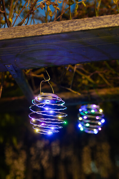 GALIX - Lot de 2 suspensions spirale solaire 16 LED - large