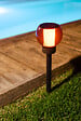 GALIX - Lanterne solaire effet flamme naturelle 12 LED SMD ambrée Ø 10,5cm H41cm - vignette
