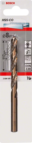 BOSCH - Forets à métaux rectifié BOSCH HSS-Co DIN 338 - large
