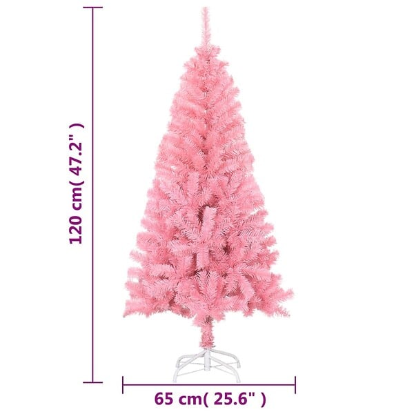 VIDAXL - vidaXL Sapin de Noël artificiel avec support rose 120 cm PVC - large