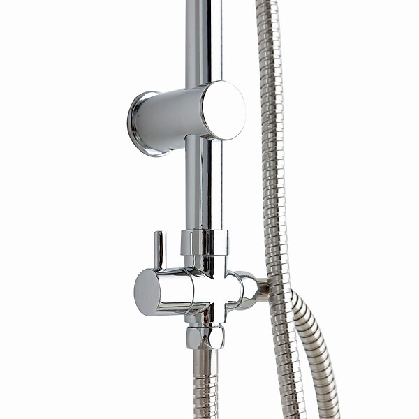 KIAMAMI VALENTINA - Colonne De Douche Avec Pommeau Rond Fixe, Douchette Et Porte-Savon - large