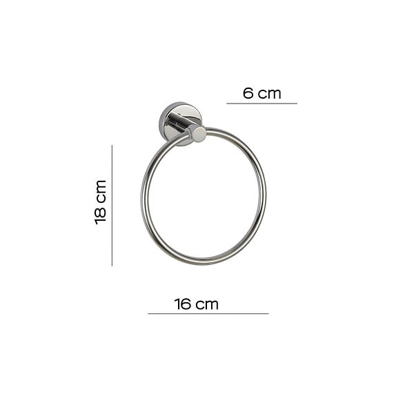 KIAMAMI VALENTINA - Porte-Serviettes Annulaire Poli En Acier Aisi 304 - Fixation Avec Vis Incluses | Loto - large