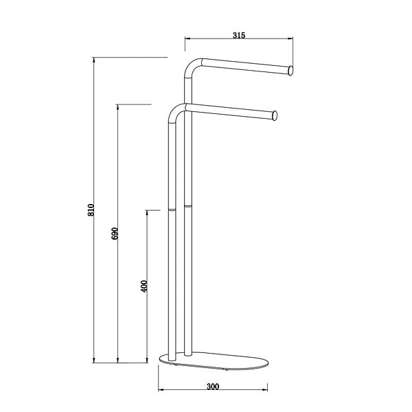 KIAMAMI VALENTINA - Porte-Serviettes Chromé À Base Ovale Pour 2 Serviettes - large
