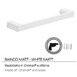 KIAMAMI VALENTINA - Porte-Serviettes 35 Cm Blanc Mat Laiton Chromé - Fixation Avec Vis Incluses | Giacinto - vignette