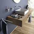 KIAMAMI VALENTINA - Porte-Serviettes 35 Cm Blanc Mat Laiton Chromé - Fixation Avec Vis Incluses | Giacinto - vignette
