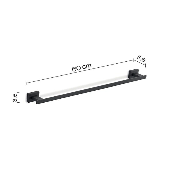 KIAMAMI VALENTINA - Porte-Serviettes De Salle De Bain 60Cm Acier Noir Mat | Atene - large