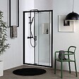 KIAMAMI VALENTINA - Porte De Douche En Niche Coulissante Noir Mat 110 Cm | City - vignette