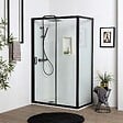 KIAMAMI VALENTINA - Porte De Douche En Niche De 110 Cm + Côté Fixe De 80 Cm H: 190 Cm Avec Verre Trempé Transparent 6 Mm | City - vignette