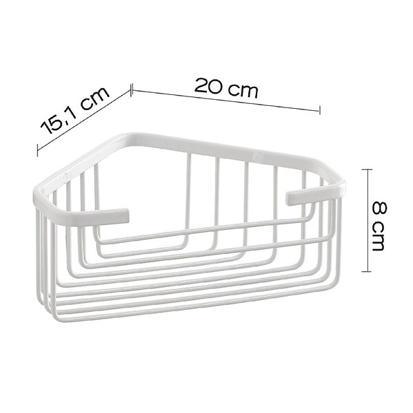 KIAMAMI VALENTINA - Porte Objets D'angle Pour Douche En Fil D'acier Blanc - large