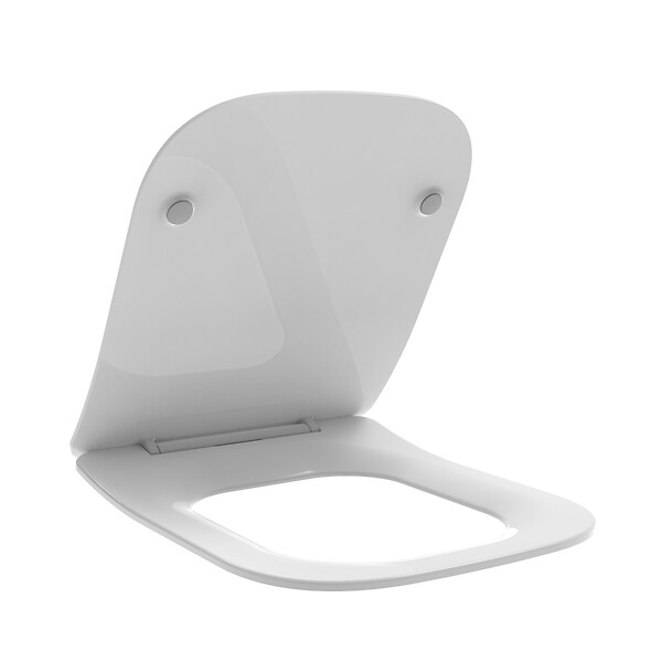 KIAMAMI VALENTINA - Housse De Siège De Toilette Carrée Slim En Thermoplastique Renforcé Blanc - large