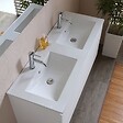 KIAMAMI VALENTINA - Meuble Salle De Bain 120 Cmblanc Effet Bois  Avec Double Vasque | Berlin - vignette