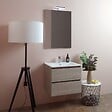 KIAMAMI VALENTINA - Les Meubles De Salle De Bain 60 Cm À Tiroirs Modèle Berlin Elm Leone Basin D'éclairage À Led - vignette