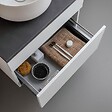 KIAMAMI VALENTINA - Meuble De Salle De Bains Suspendu 60Cm Avec Tiroir Blanc Et Dessus Anthracite | Sole - vignette