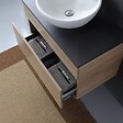 KIAMAMI VALENTINA - Meuble De Salle De Bains Suspendu 80Cm Avec Plateau En Bois Anthracite Pour Lavabo À Poser | Sole - vignette