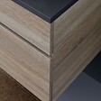 KIAMAMI VALENTINA - Meuble De Salle De Bains Suspendu 80Cm Avec Plateau En Bois Anthracite Pour Lavabo À Poser | Sole - vignette