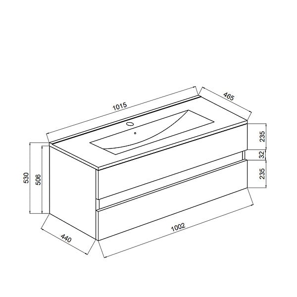 KIAMAMI VALENTINA - Meuble De Salle De Bain Avec Tiroirs 100Cm Blanc Brillant, Lavabo Et Miroir Avec Lampe | Benaco - large