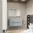 KIAMAMI VALENTINA - Meuble De Salle De Bain Couleur Bleu Mat Et Chêne Naturel 100 Cm | Magnolia - vignette