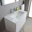 KIAMAMI VALENTINA - Meuble Salle De Bain Suspendu 80Cm Blanc Avec Lavabo Et Miroir | Bilbao - vignette