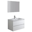 KIAMAMI VALENTINA - Meuble Salle De Bain Suspendu 80Cm Blanc Avec Lavabo Et Miroir | Bilbao - vignette