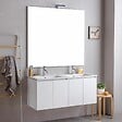 KIAMAMI VALENTINA - Meuble De Salle De Bains Suspendu 120Cm Blanc Avec Portes Et Miroir 120X110 | Bilbao - vignette