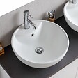 KIAMAMI VALENTINA - Meuble De Salle De Bains Suspendu 120Cm Blanc Bois Avec Plateau Anthracite Et Miroir | Bilbao - vignette