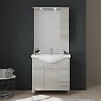 KIAMAMI VALENTINA - Meuble De Salle De Bains De 85 Cm Sur Pieds Chromés Chêne Gris | Rimini - vignette