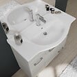 KIAMAMI VALENTINA - Meuble De Salle De Bains De 85 Cm Sur Pieds Chromés Chêne Gris | Rimini - vignette