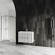 KIAMAMI VALENTINA - Meuble De Salle De Bain Suspendu De 80Cm Blanc Mat Cannelé | Cortina - vignette