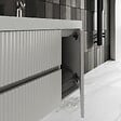 KIAMAMI VALENTINA - Meuble De Salle De Bain Suspendu De 80Cm Blanc Mat Cannelé | Cortina - vignette