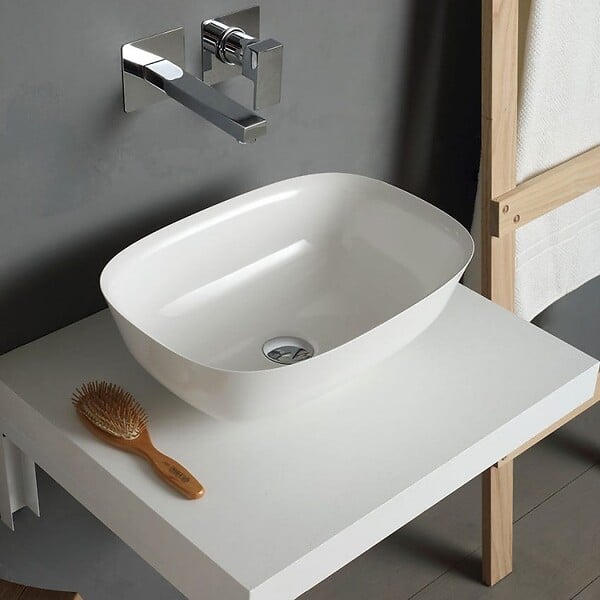 KIAMAMI VALENTINA - Étagère D'appui Pour Lavabo Blanc Brossé 60 Cm | Valentina - large