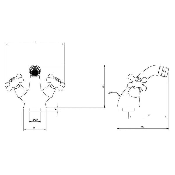 KIAMAMI VALENTINA - Robinet À Deux Poignées Pour Bidet | Narciso - large