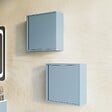 KIAMAMI VALENTINA - Unité Murale Cubique De 39 Cm Pour Salle De Bains Avec Porte Bleu Clair Mat | Monaco - vignette