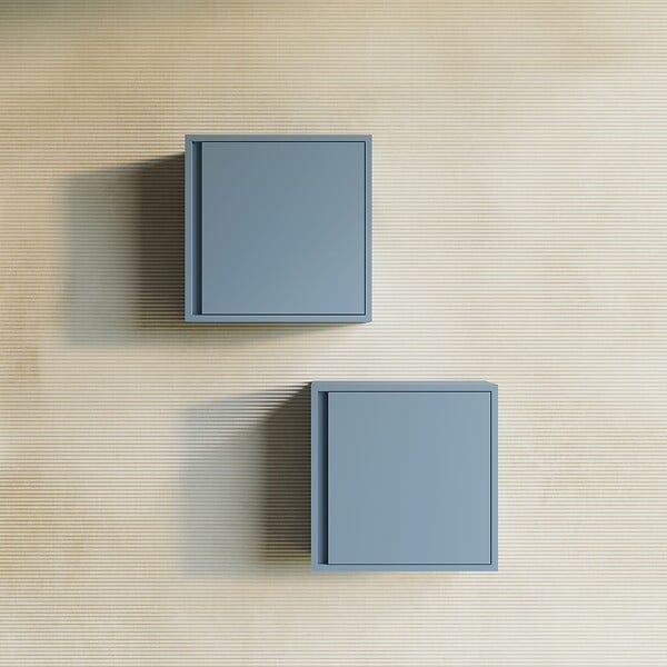 KIAMAMI VALENTINA - Unité Murale Cubique De 39 Cm Pour Salle De Bains Avec Porte Bleu Clair Mat | Monaco - large