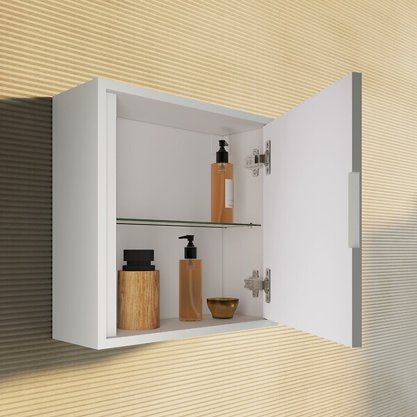 KIAMAMI VALENTINA - Cube De Salle De Bain Mural 39Cm Gris Clair | Monaco - large