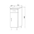 KIAMAMI VALENTINA - 30Cm Armoire Salle De Bain, Porte Et Tiroir Bois Gris | Rimini - vignette
