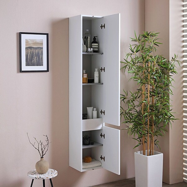 KIAMAMI VALENTINA - Colonne De Salle De Bain Suspendue Manhattan Blanc Forêt - large
