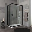 KIAMAMI VALENTINA - Cabine Douche 80X120 Profil Noir Opacque Cristal Transparent | City - vignette