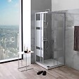 KIAMAMI VALENTINA - Cabine De Douche Angulaire 75X75 Crystal Sérigraphié Profilé Blanc | Venere - vignette