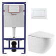 SWISS AQUA TECHNOLOGIES - Swiss Aqua Technologies Pack WC bâti-support léger 112 cm ECO 2L Swiss Aqua Technologies + WC suspendu Swiss Aqua Technologies + plaque (STEST67WR01-FR) - vignette